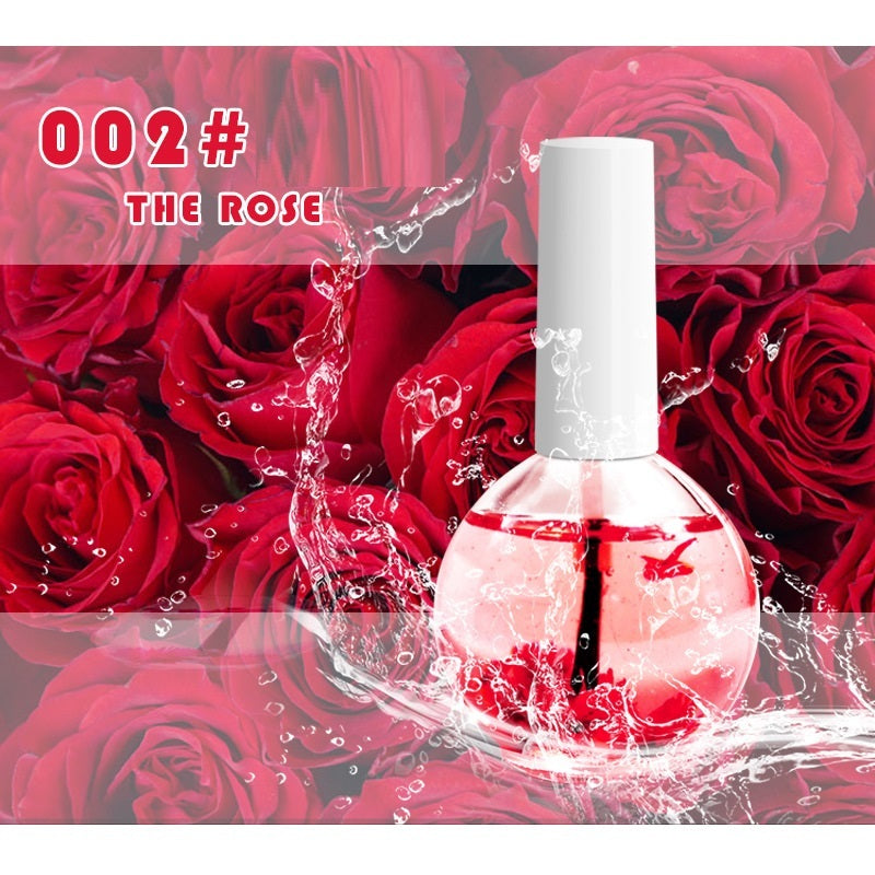 Solution nutritive de fleurs séchées pour les ongles, huile de traitement des ongles anti-ongles, base hydratante pour les bords des ongles et base naturelle pour les ongles.