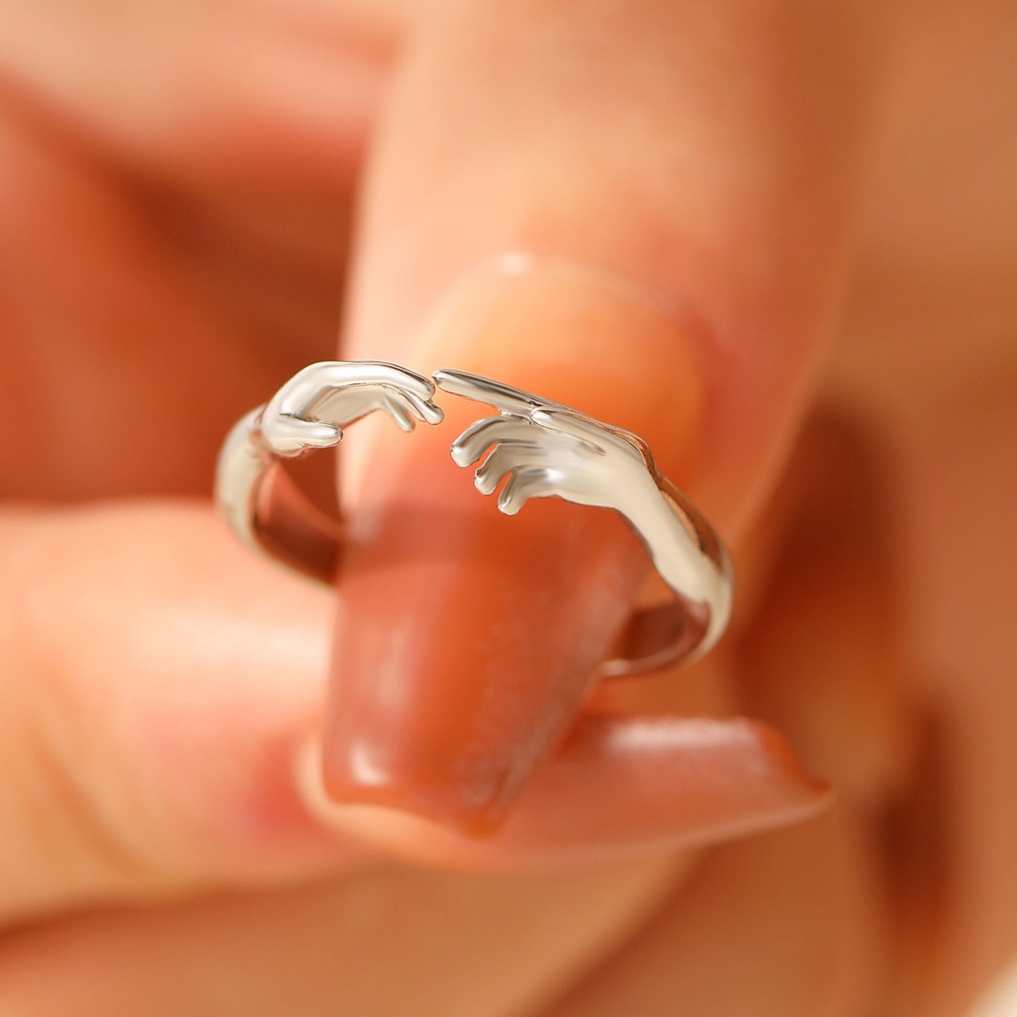 Bague ajustable à deux mains, mode et personnalité, pour les bijoux de la Saint-Valentin.