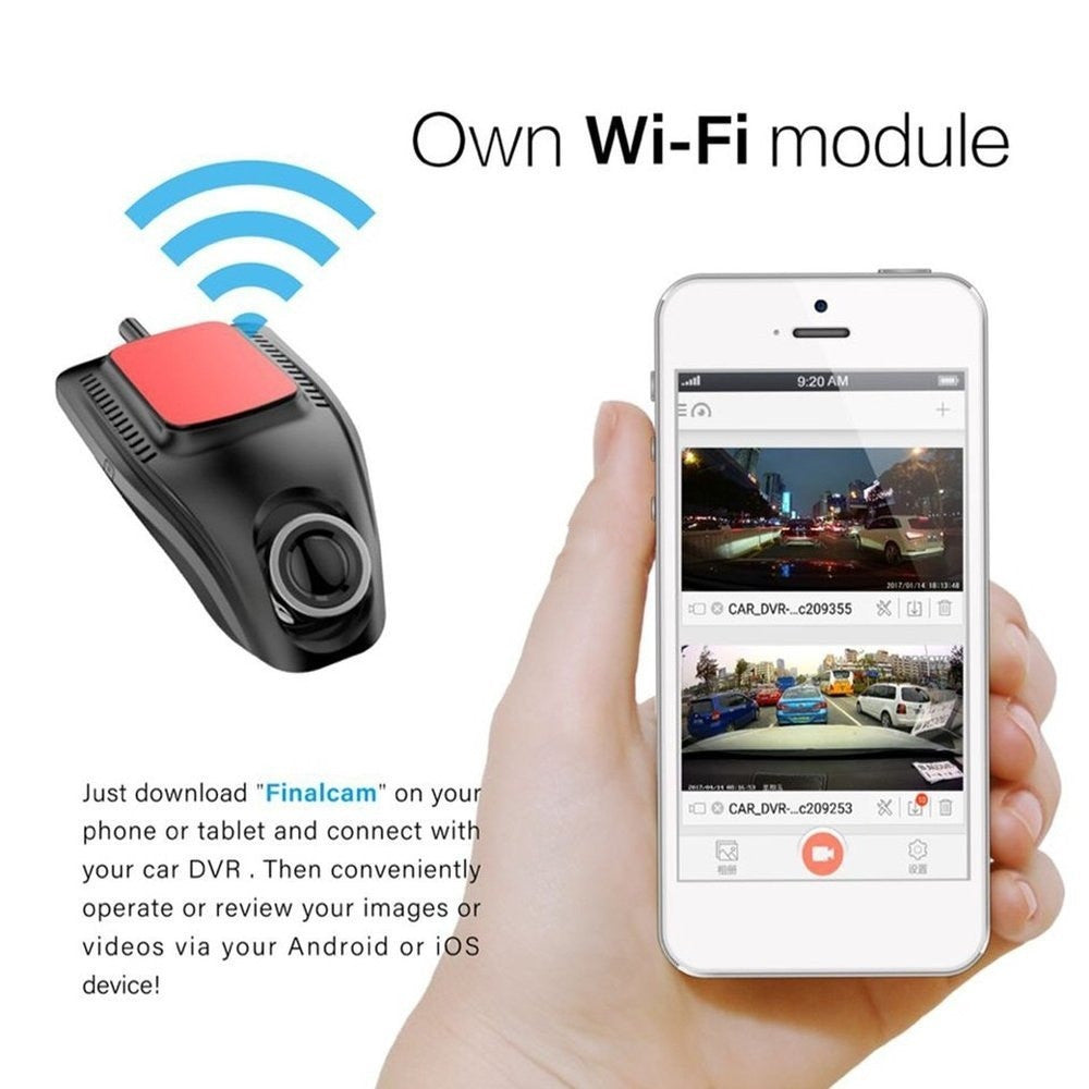 Petite caméra enregistreuse pour voiture avec Wi-Fi en Full HD