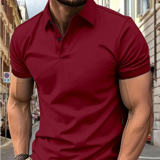 Tops d'été unis pour hommes, à manches courtes et ajustés.