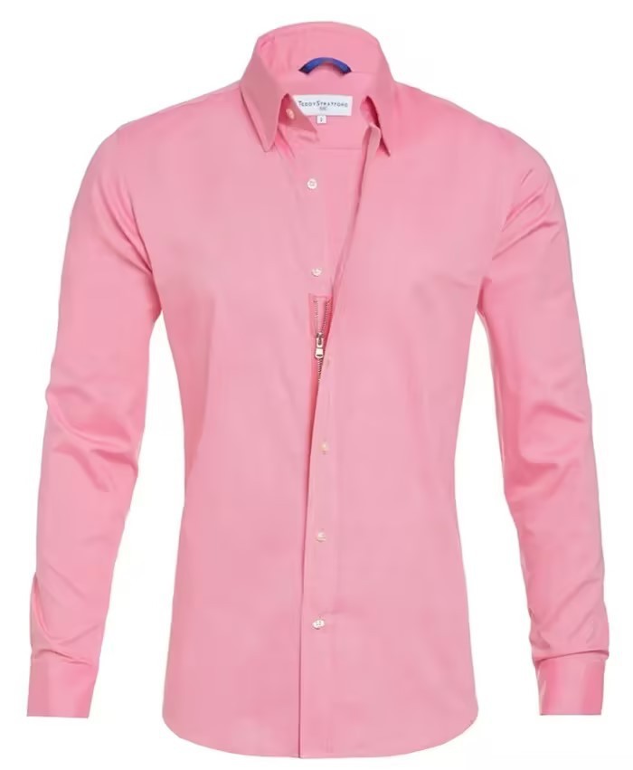 Chemise à manches longues avec fermeture éclair et design de boutons, élégante pour les vêtements pour hommes.