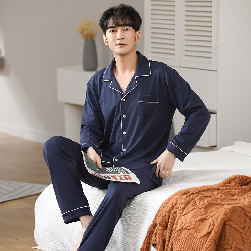 Pyjamas en modal pour hommes, costume à manches longues pour le printemps et l'automne