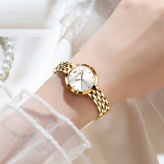 Montre pour femmes étanche en quartz, de style simple.