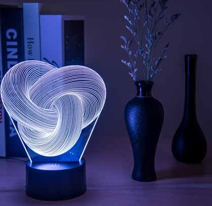 Twist Abstraite LED 3D Nuit Lumière Tactile Coloré Acrylique 3D Table Lampe Décoration Éclairage Bébé Humeur du Sommeil Lampe Meilleur Cadeau - Ivory Deals Market