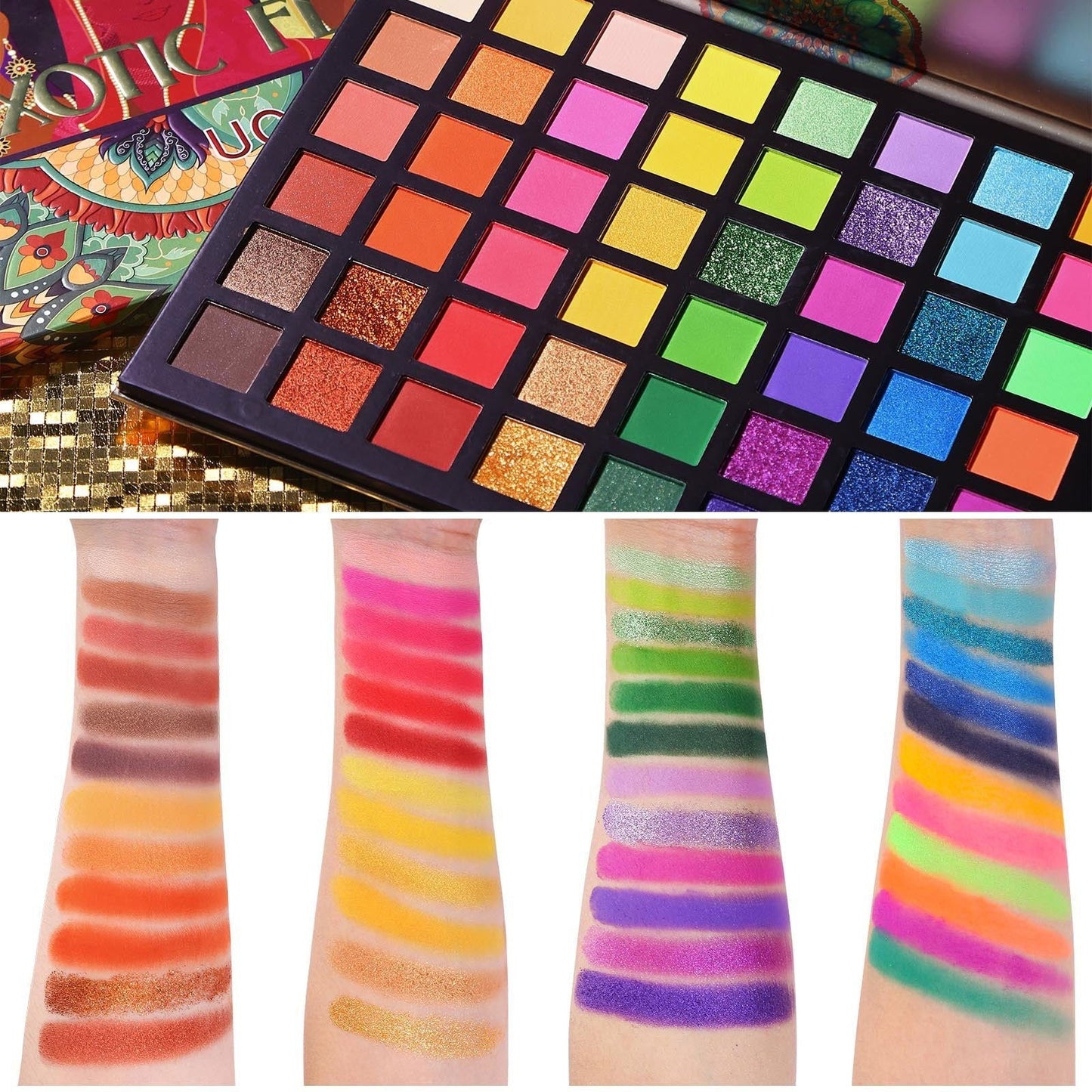 48 couleurs Exotiques Fard À Paupières Palette Shimmer Mat Couleur des Yeux de la Scène Maquillage - Ivory Deals Market