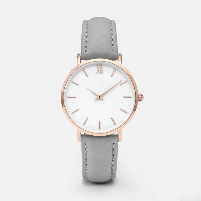 Montres pour femmes en cuir, montre à quartz pour dames.