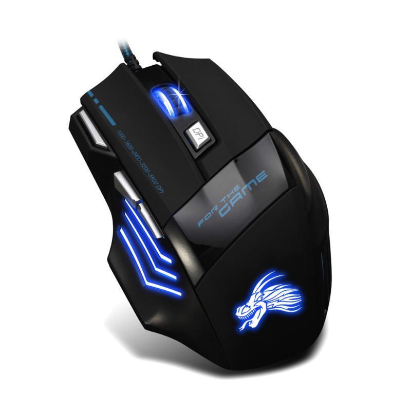 Souris de jeu filaire professionnelle 5500 DPI avec 7 boutons réglables