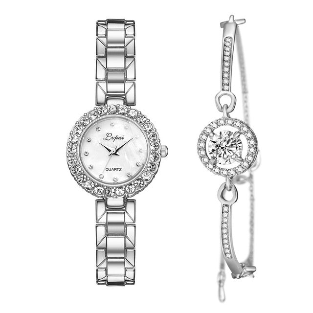 Montres-Ensemble Bracelet Montre-Bracelet Quartz Femmes Mode Marque de Luxe