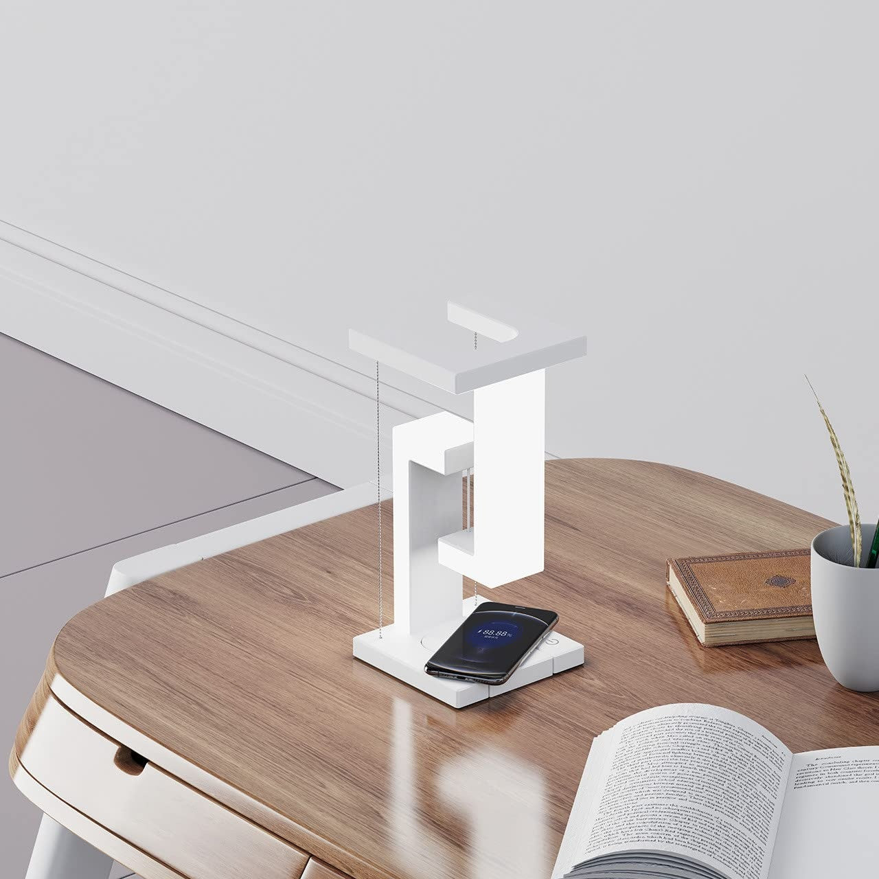 Smartphone créatif sans fil charge suspension lampe de table lampe d’équilibre flottant pour la maison chambre à coucher