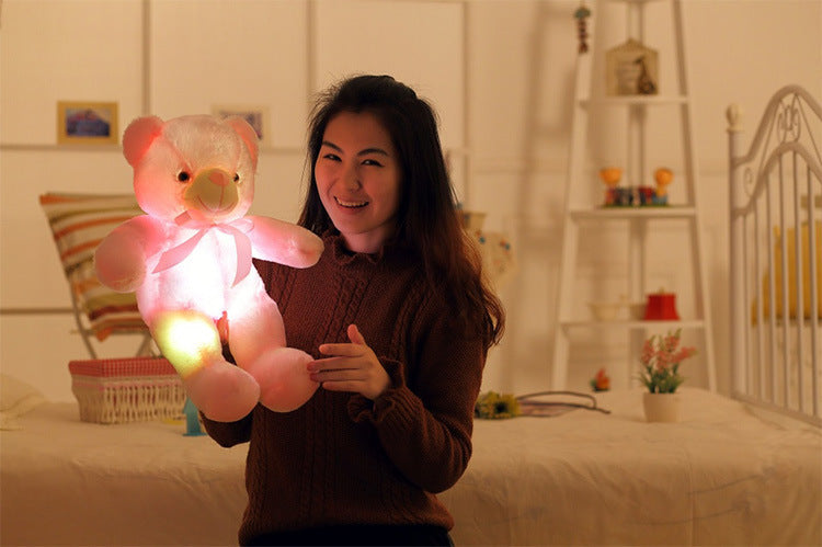 Ours en peluche lumineux à LED créatif, cadeau de Noël coloré et brillant pour enfants