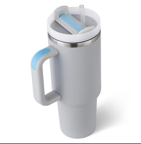 Tasse de café portable de 40 onces avec poignée, bouteille d'eau en acier inoxydable pour voiture, grande capacité, sans bisphénol A.