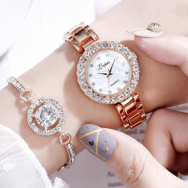 Montres-Ensemble Bracelet Montre-Bracelet Quartz Femmes Mode Marque de Luxe