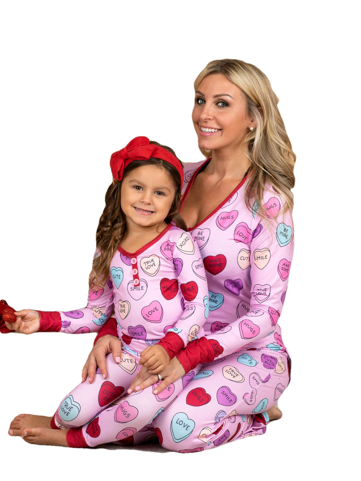 Saint Valentin Amour Imprimer Casual Accueil Pyjamas Parent Enfant Ensemble