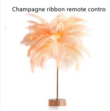 Plume Lampe Nordique Lampe de Bureau de Style Européen Chambre De Chevet Lampe De Table De Plumes Lumière de Nuit Lampe de Table Décoration Moderne - Ivory Deals Market