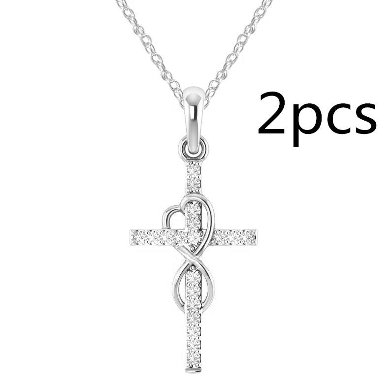 Pendentif en alliage avec diamant et croix à huit caractères - Ivory Deals Market