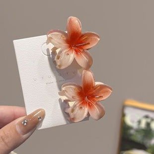 4CM Plumeria Rubra Grip Flower Barrettes Femelle - Ivory Deals Market