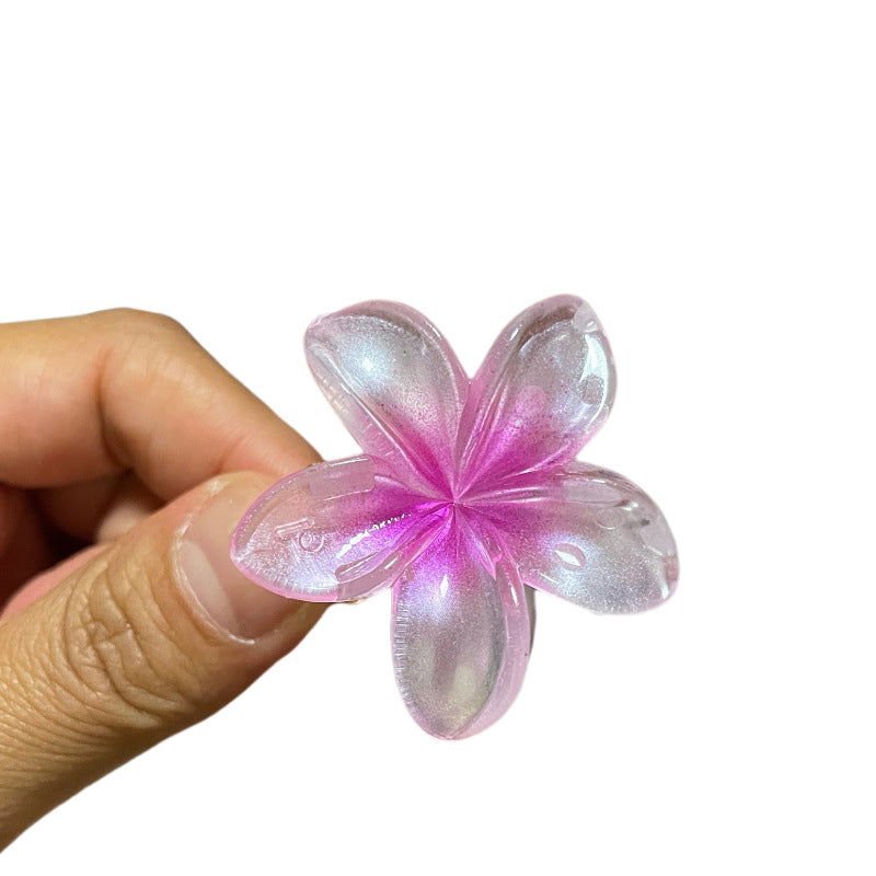 4CM Plumeria Rubra Grip Flower Barrettes Femelle - Ivory Deals Market