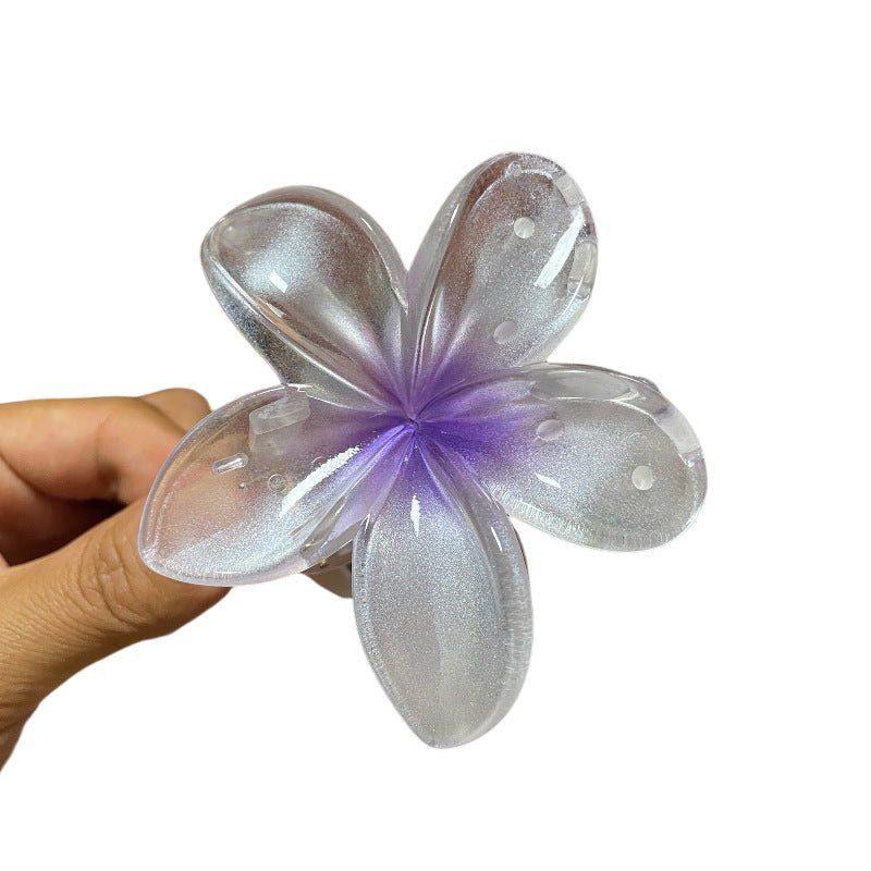 4CM Plumeria Rubra Grip Flower Barrettes Femelle - Ivory Deals Market