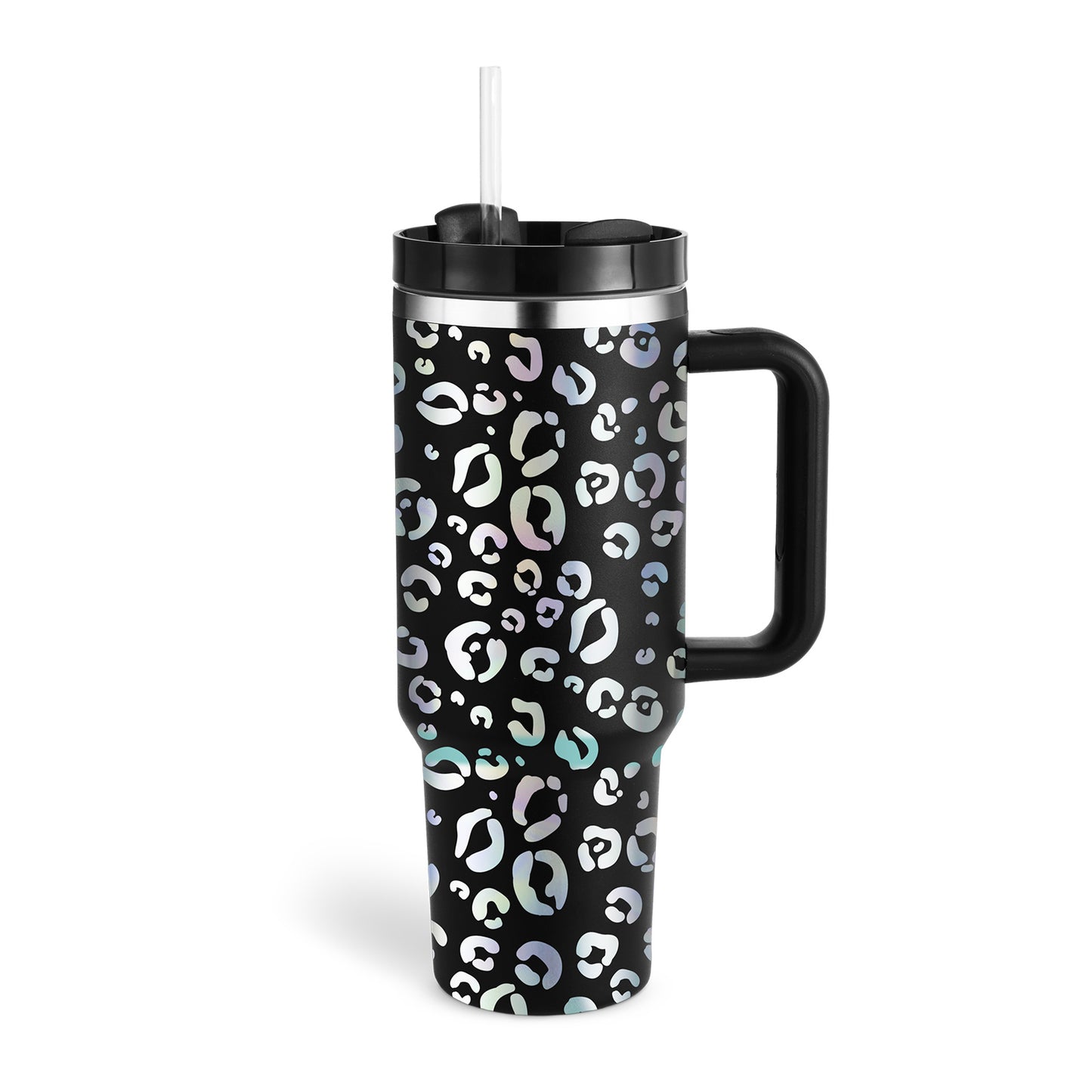 Tasse de café portable de 40 onces avec poignée, bouteille d'eau en acier inoxydable pour voiture, grande capacité, sans bisphénol A.