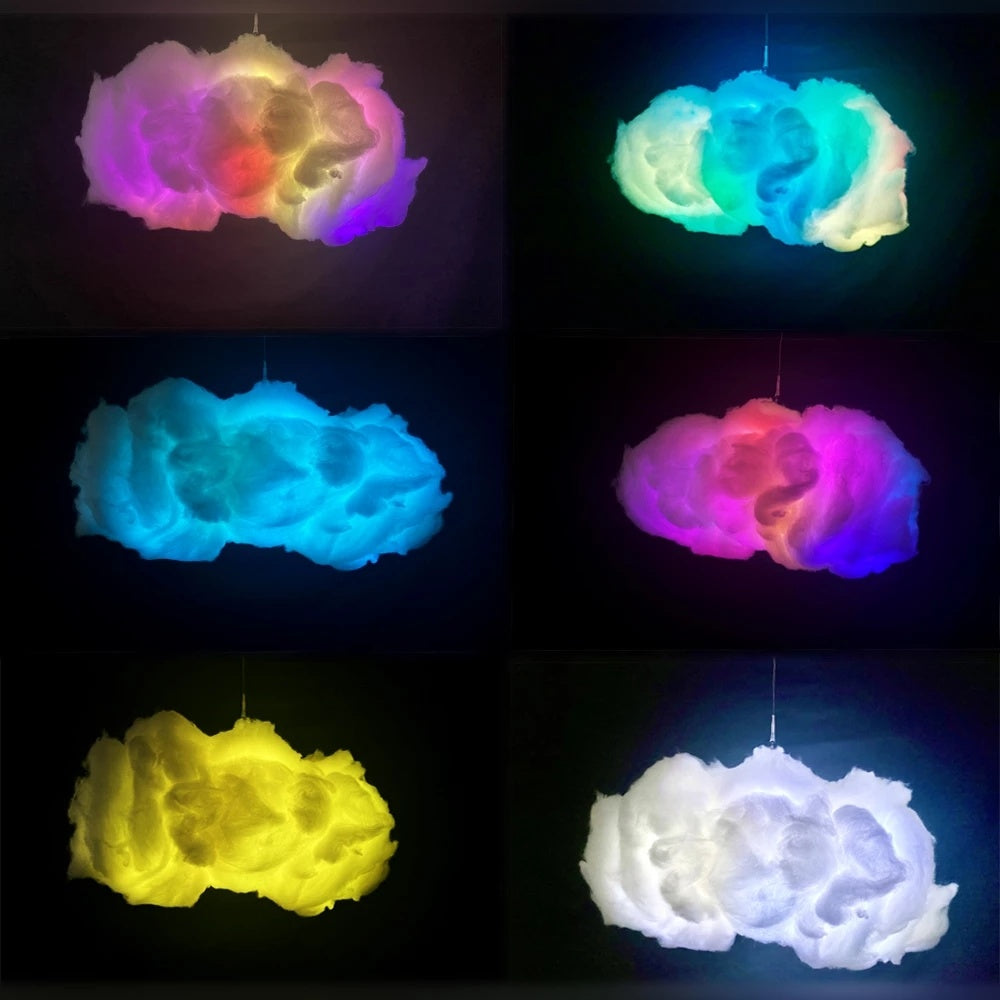 USB Cloud Light APP Contrôle Synchronisation de la musique 3D RGBIC Lumière ambiante Simulation de foudre Nuages Chambre à coucher Lumière de la pièce