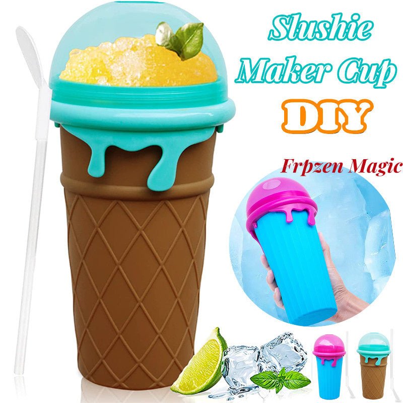 500ml grande capacité Slushy Cup Été Squeeze Bouteille d’eau de jus maison Smoothie surgelé rapide Coupe de sable Pincée Refroidissement rapide Magic Ice Cream Slushy Maker Beker Kitchen Gadgets - Ivory Deals Market