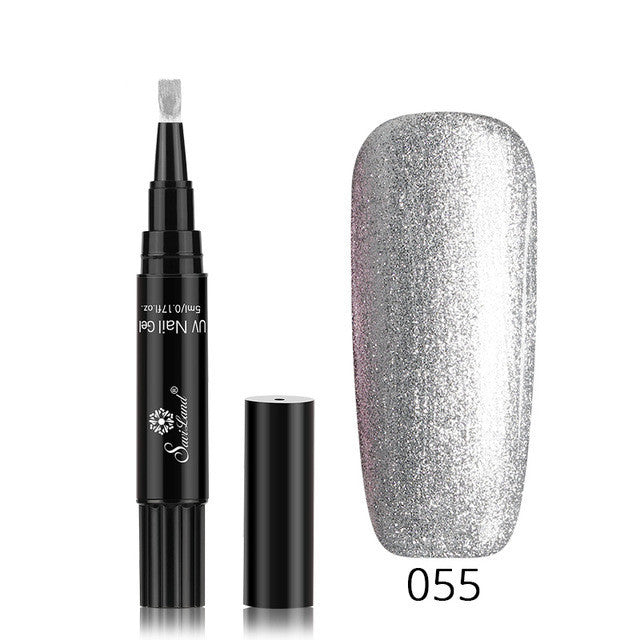 Stylo vernis à ongles gel 3 en 1 avec paillettes, vernis à ongles hybride en une étape