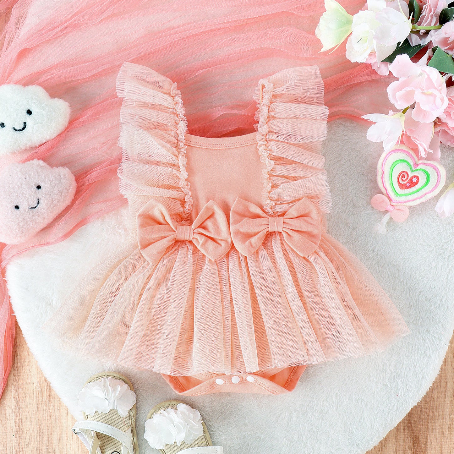 Combinaison Jupe Bébé Robe Princesse en Tulle Jupe Bébé Pantalon Combinaison Bébé