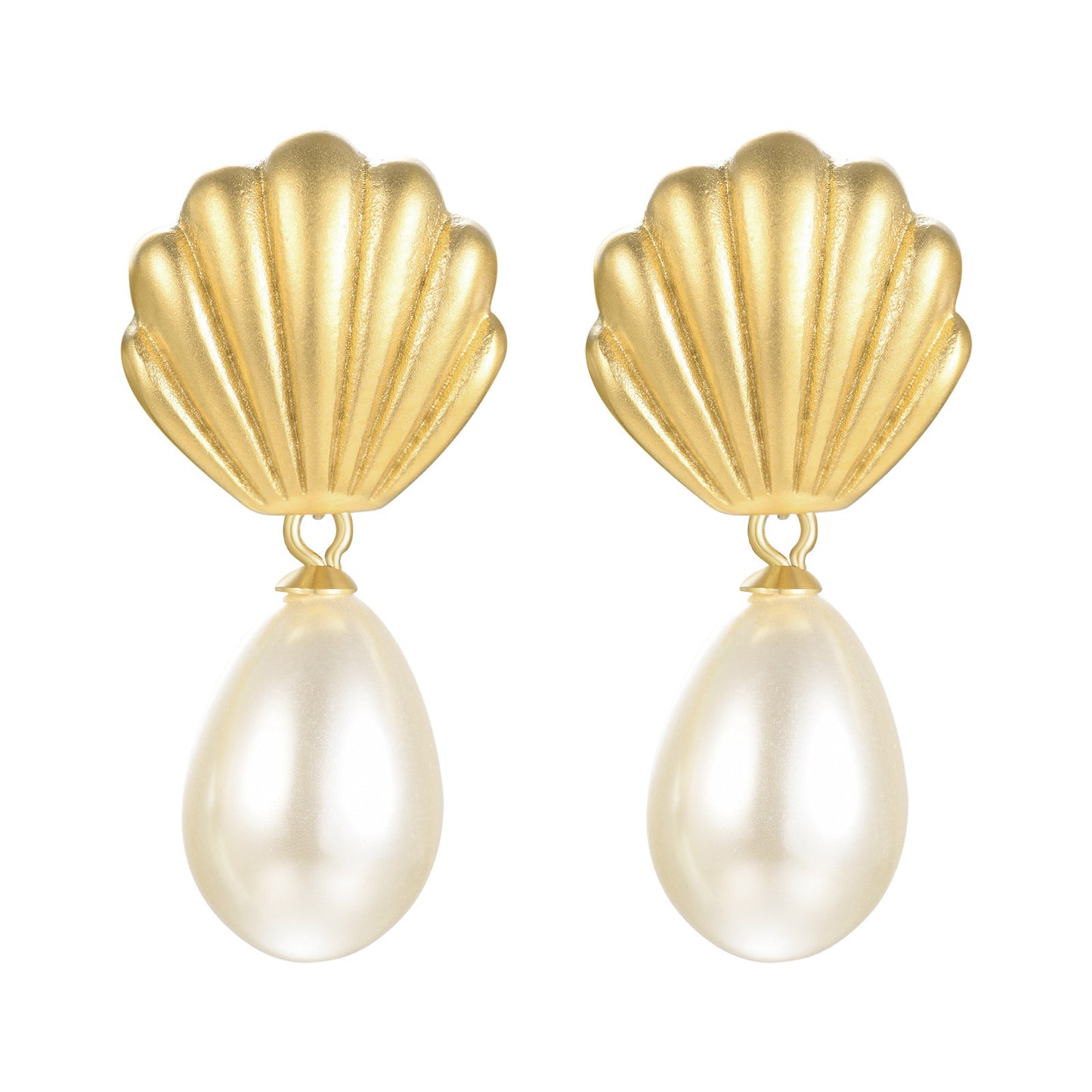 Perle artificielle Niche Boucles d'oreilles en or 18 carats pour femmes - Ivory Deals Market