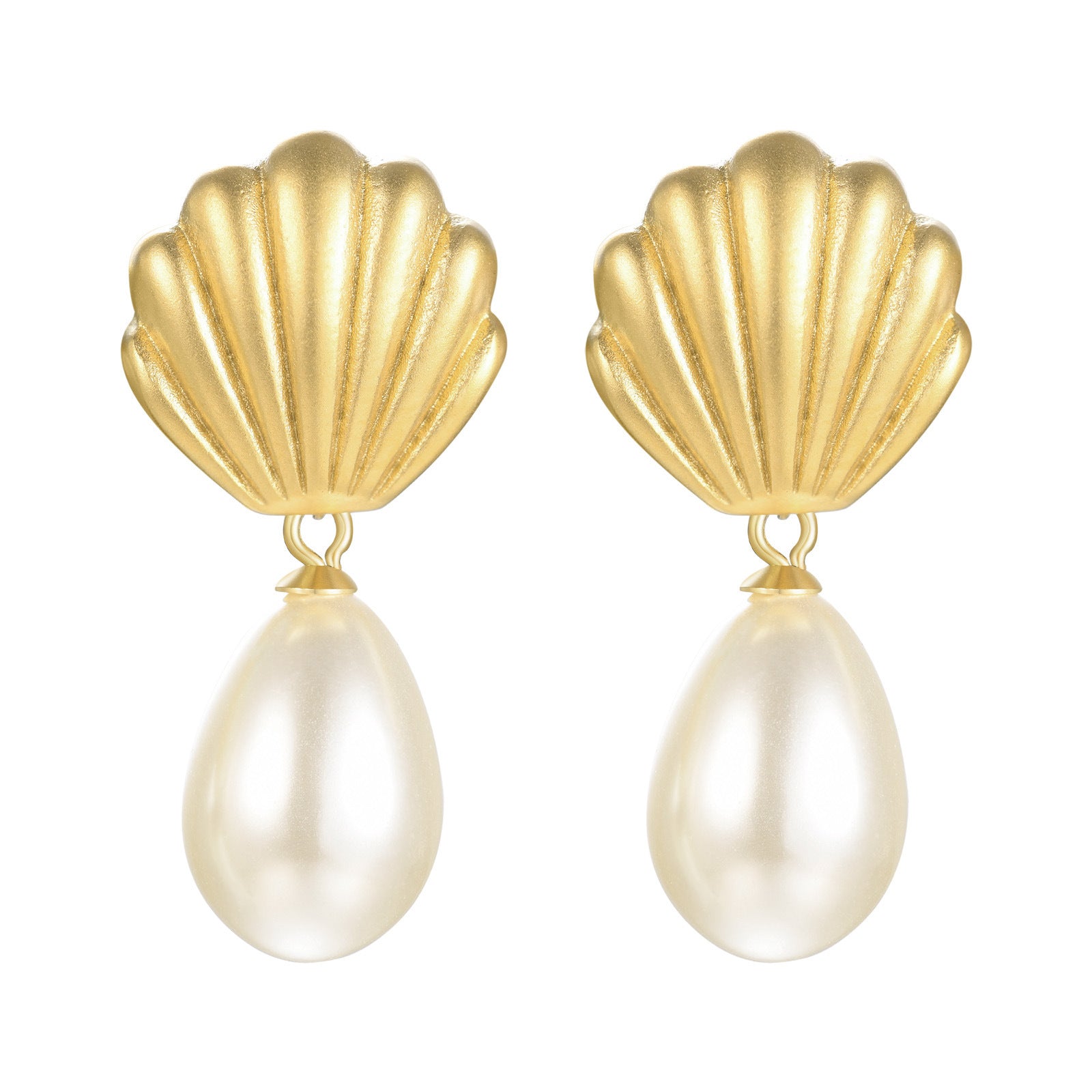 Perle artificielle Niche Boucles d'oreilles en or 18 carats pour femmes - Ivory Deals Market