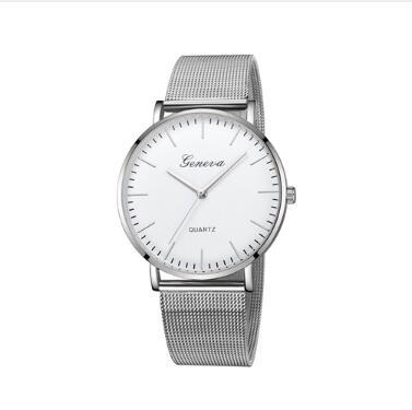 Montres décontractées pour femmes et hommes, montres-bracelets en acier inoxydable classiques GENEVA pour femmes