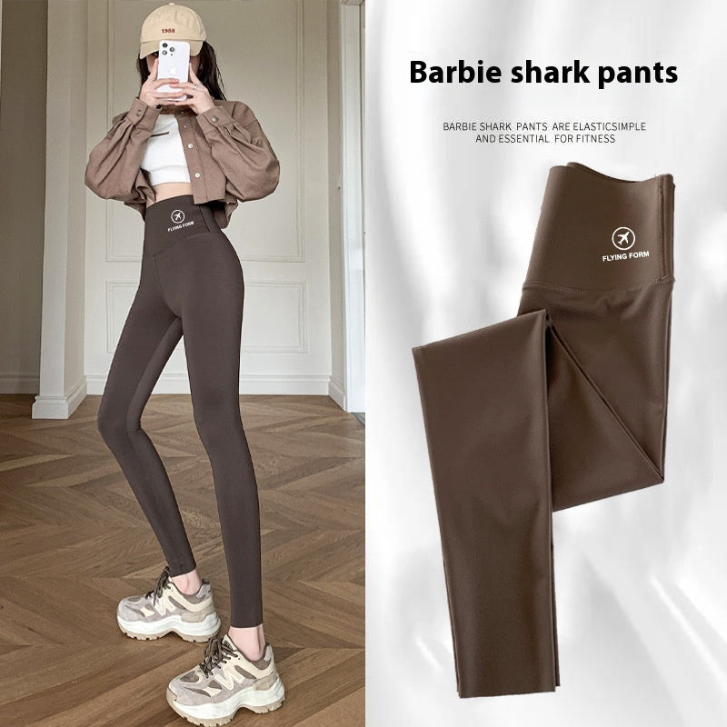 Pantalons fins en requin pour femmes, automne-hiver, pour enfants, décontractés, quotidiens, sport, danse, épais, mode d'hiver, taille haute, pantalons de survêtement.