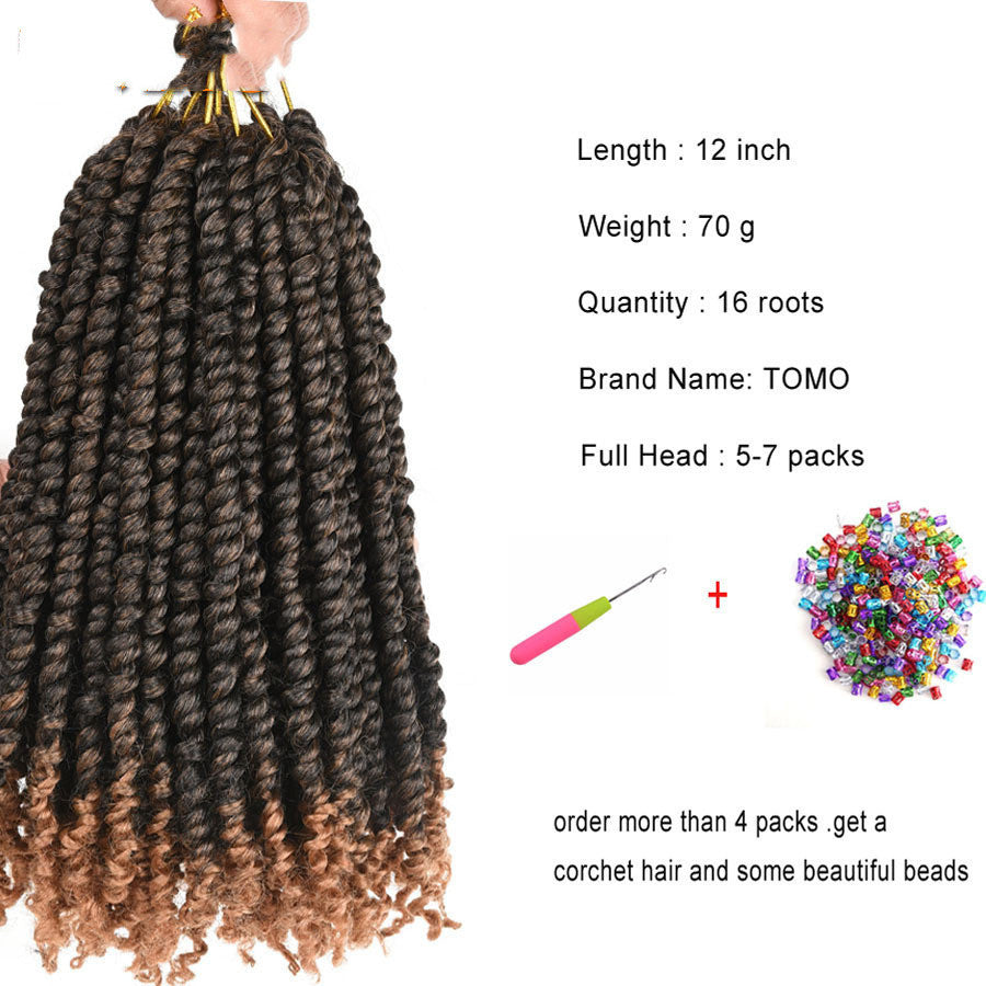 TOMO Pre-twisted Passion Twist Crochet Africain Tresses Crochet Cheveux