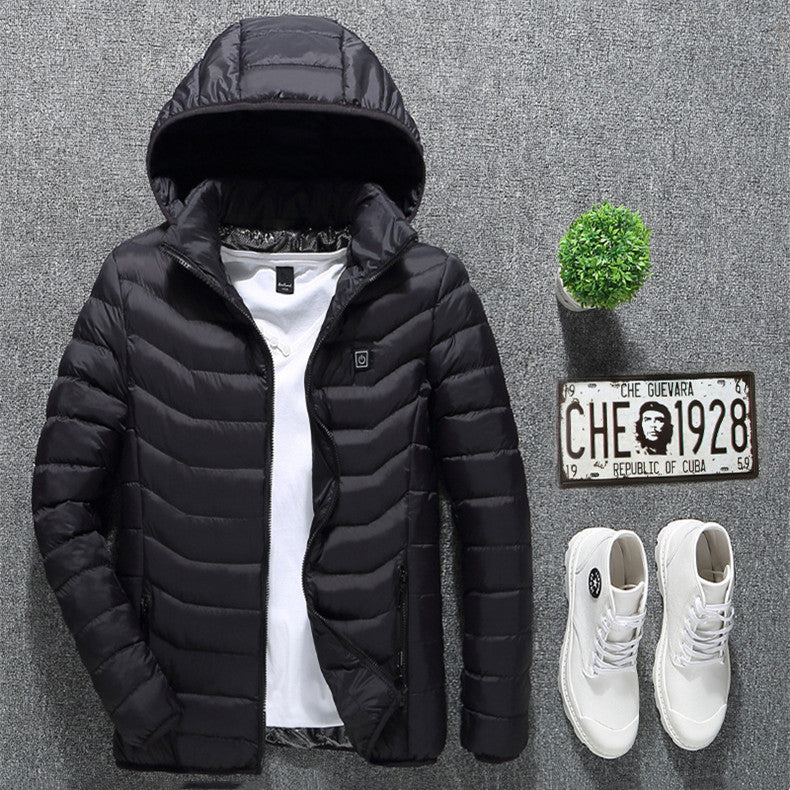 Nouveau manteau de veste chauffante USB veste électrique Manteau en coton chauffage Vêtements thermiques Gilet chauffant Vêtements pour hommes Vêtements d’hiver