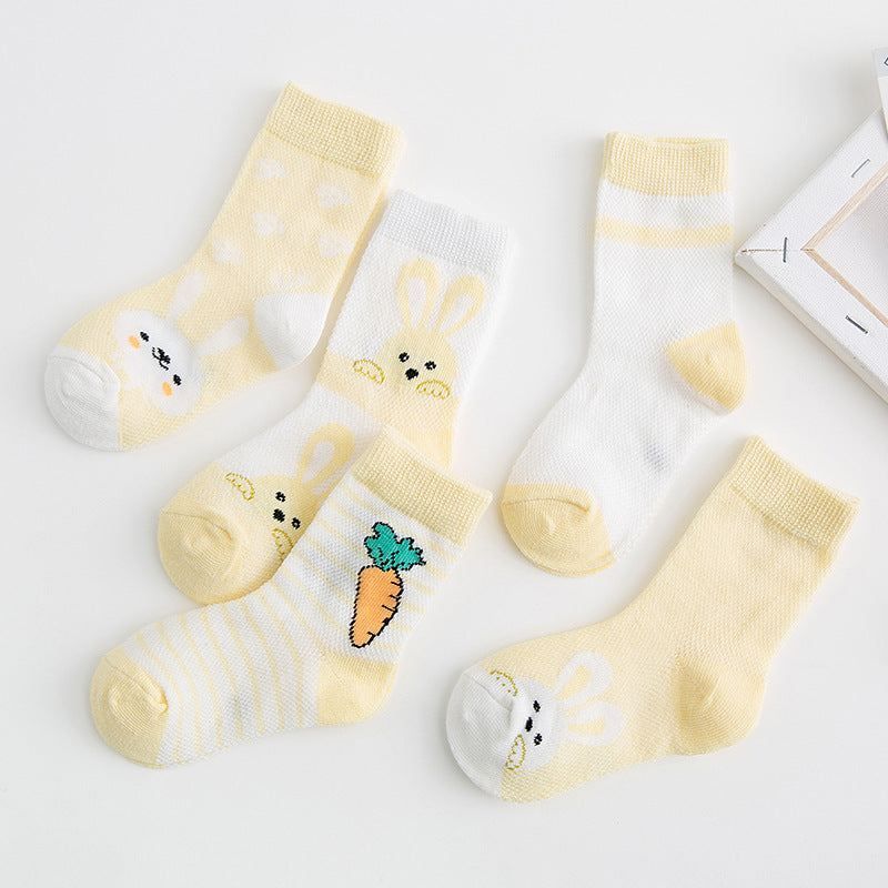 Chaussettes en coton respirantes pour bébés garçons et filles.