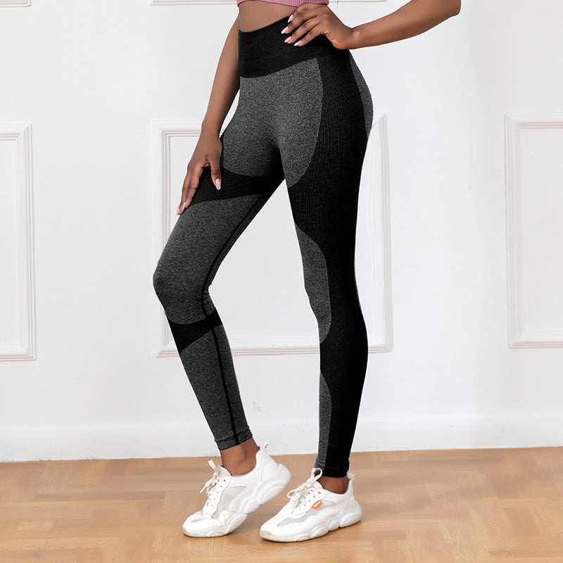 Pantalon de yoga imprimé rayé taille haute, leggings sans couture | stretch fessier à séchage rapide | pantalon de sport de course | vêtements pour femmes