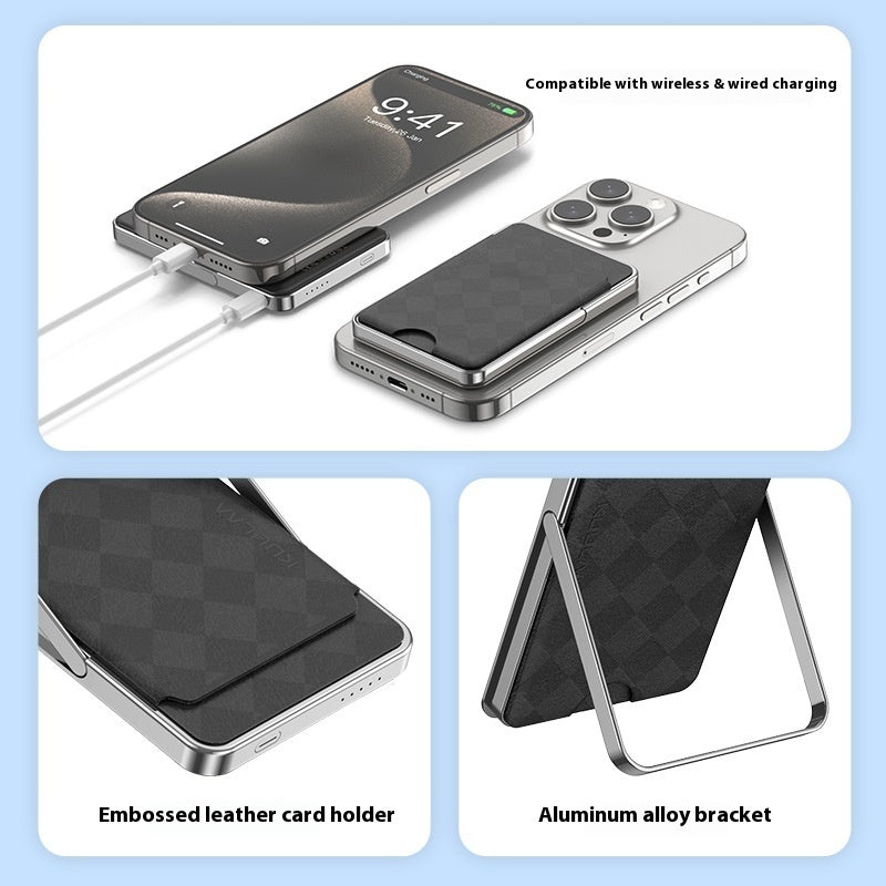 Porte-cartes magnétique pour batterie externe pour téléphone portable