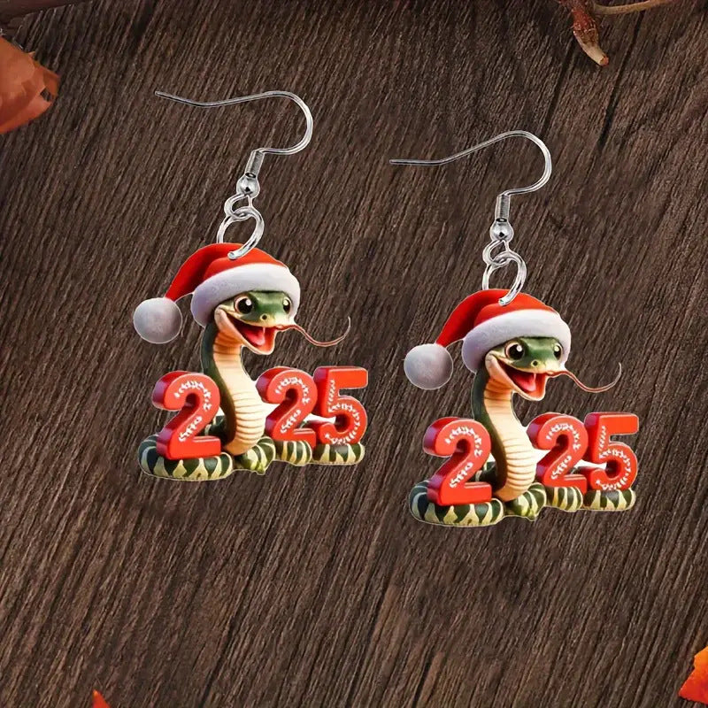 Boucles d'oreilles pour le Nouvel An Boucles d'oreilles personnalisées avec des animaux de dessin animé