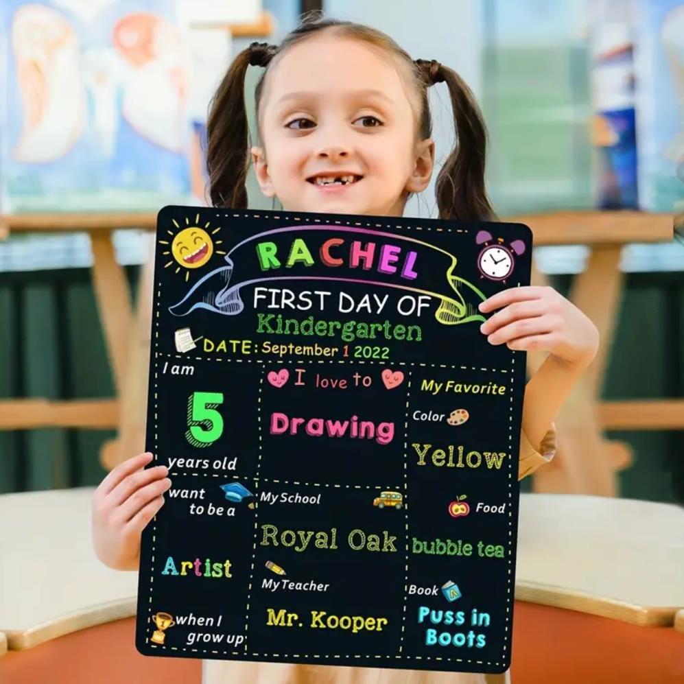 Tableau noir de l'école pour le retour à l'école signe le premier et le dernier jour à double face - Ivory Deals Market