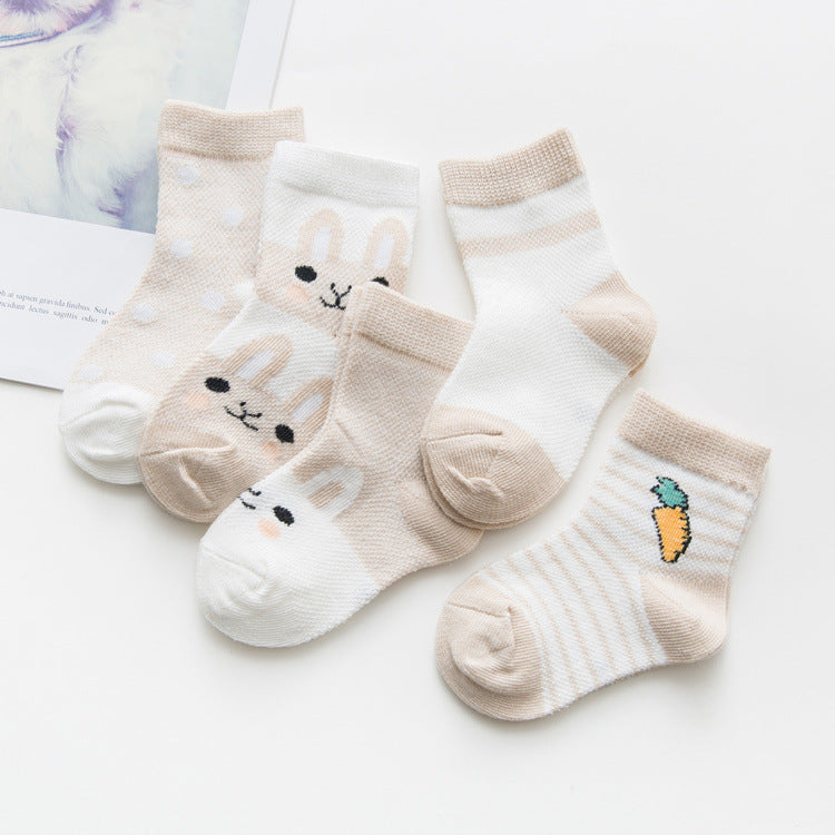 Chaussettes en coton respirantes pour bébés garçons et filles.