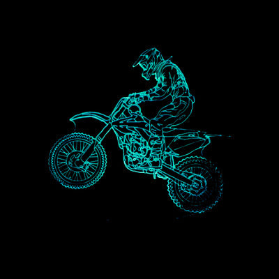 Nouvelle lampe de moto en 3D, sept couleurs, lampe visuelle stéréoscopique à LED, changement progressif, lampe de bureau 3D avec télécommande tactile - Ivory Deals Market