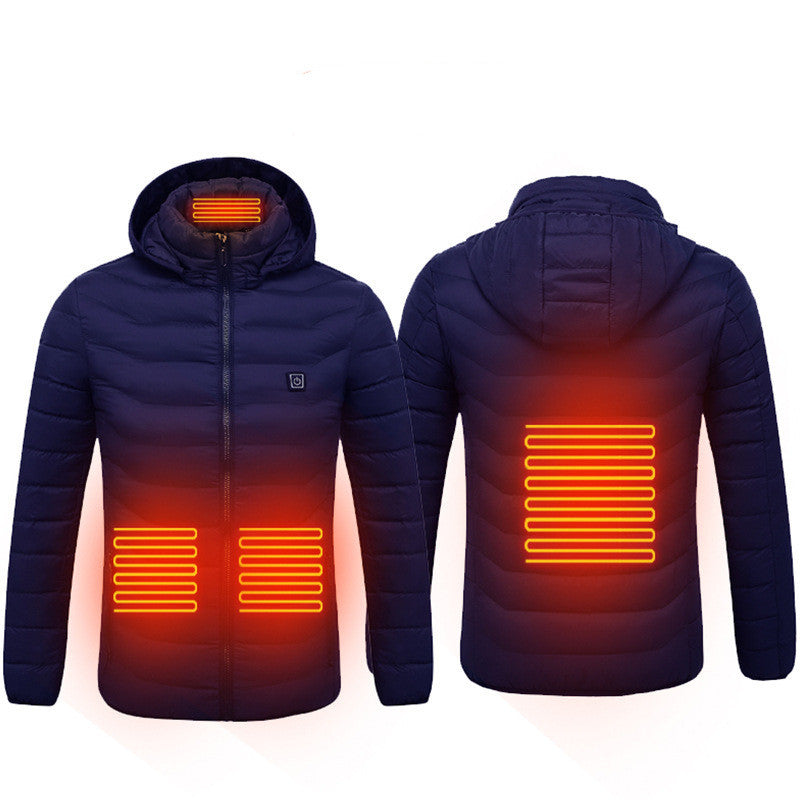 Nouveau manteau de veste chauffante USB veste électrique Manteau en coton chauffage Vêtements thermiques Gilet chauffant Vêtements pour hommes Vêtements d’hiver