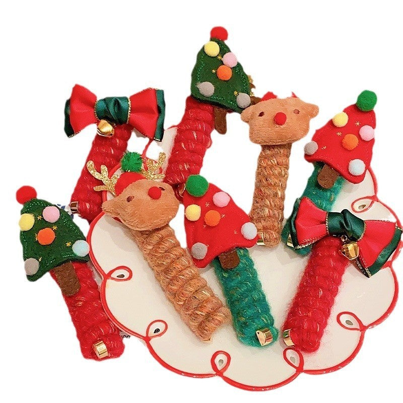 Bande élastique mignonne pour les cheveux des enfants à Noël, accessoire capillaire festif en spirale.