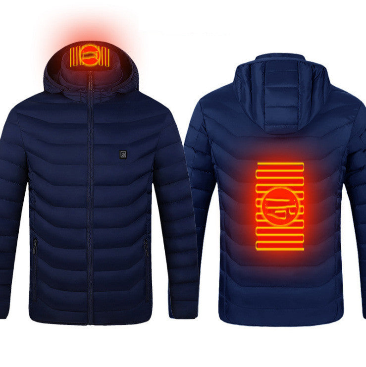 Nouveau manteau de veste chauffante USB veste électrique Manteau en coton chauffage Vêtements thermiques Gilet chauffant Vêtements pour hommes Vêtements d’hiver