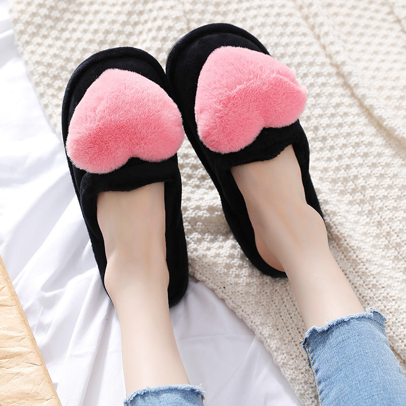 Mignon Love Slipper Hiver Chaud Moelleux Chaussures Maison Pantoufles Pour La Saint-Valentin