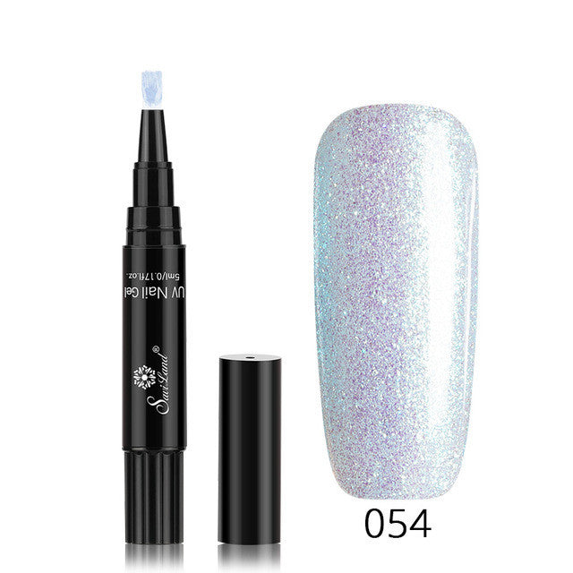 Stylo vernis à ongles gel 3 en 1 avec paillettes, vernis à ongles hybride en une étape