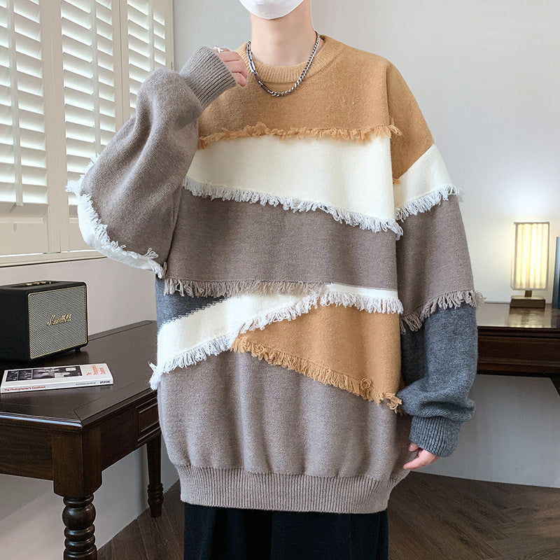 Pull à manches longues en tricot pour homme, style coréen