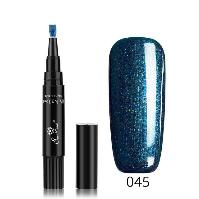 Stylo vernis à ongles gel 3 en 1 avec paillettes, vernis à ongles hybride en une étape