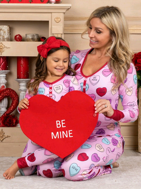 Saint Valentin Amour Imprimer Casual Accueil Pyjamas Parent Enfant Ensemble