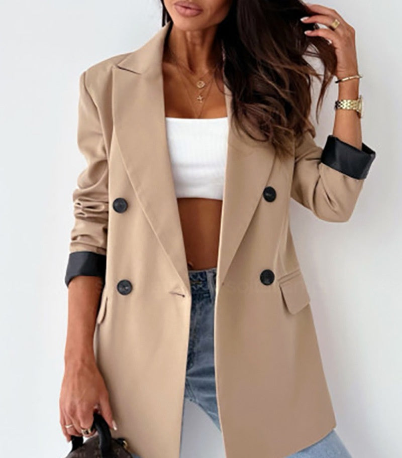 Vêtements pour femmes Plaine Décontractée Lâche Beige Blazer - Ivory Deals Market