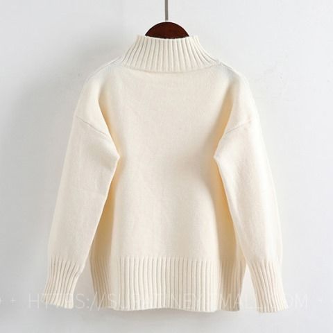 Pull à col roulé blanc Pull femme